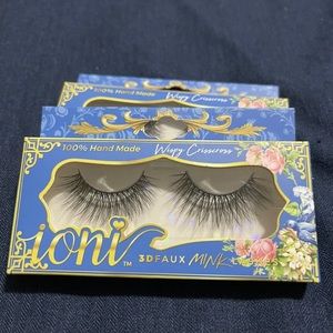 Ioni eyelashes 3D faux mink lashes 100% Hand Made Wispy Crisscross